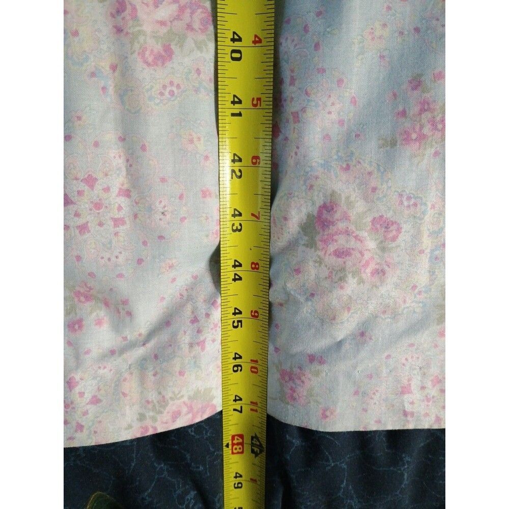 Vtg Lanz Originals 80s Dress Sz 8 Blue Pink Floral Cottagecore Belt Pockets READ - Picture 7 of 11